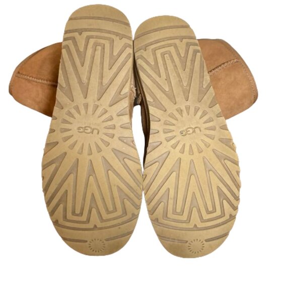 UGG Chestnut Suede Boots, Classic 9" Genuine Sheepskin Lining, Warm, sz 8 - Picture 4 of 7